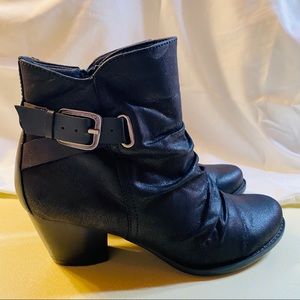 Black Booties with Buckle by Baretraps